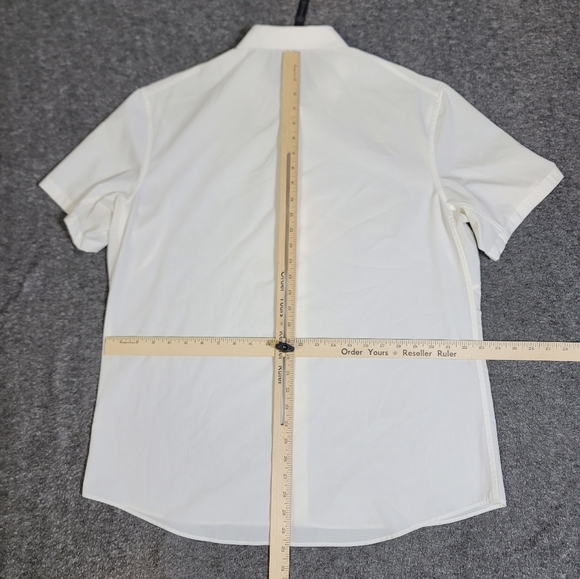 lululemon Commission Short Sleeve Button Up Shirt White Men’s XXL Stretch - Picture 7 of 10